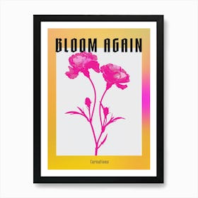 Hot Pink Carnations 3 Poster Art Print