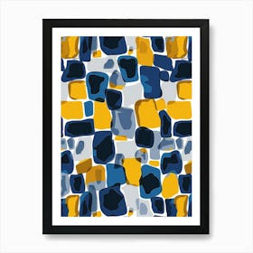 Blue And Yellow Squares Art Print