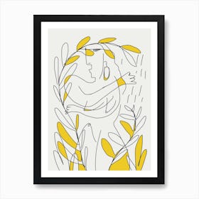 Line Art Tropical Shower Art Print