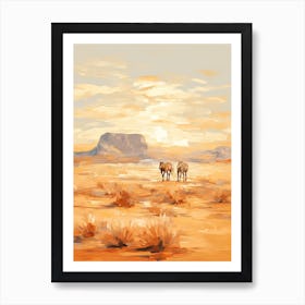 Horses Painting In Namib Desert, Namibia 4 Art Print