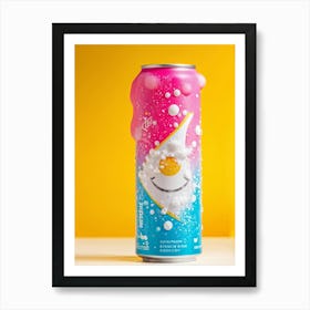 A Soft Drink Can In The Forefront Of A Cover Design Artistically Adorned With A Face At First Glanc Art Print