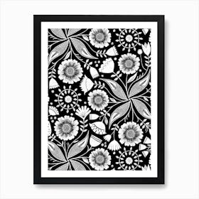 Black And White Botanical Art Print