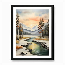 Sunset At The Lake 1 Art Print