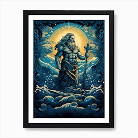  An Illustration Of The Greek God Poseidon 4 Art Print