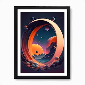 Astronomy Comic Space Space Art Print