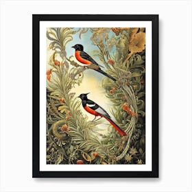 Magpie 2 Haeckel Style Vintage Illustration Bird Art Print