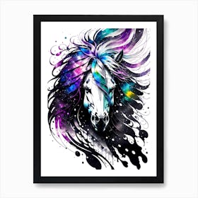 Horse In Space Art Print