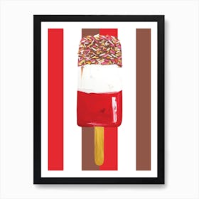 Popsicle Fab Ice Cream Stripey Art Print