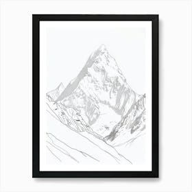 Ama Dablam Nepal Line Drawing 6 Art Print