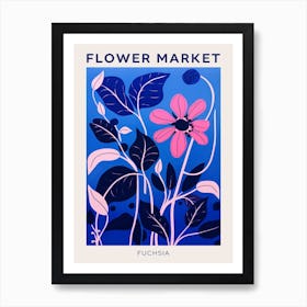 Blue Flower Market Poster Fuchsia 2 Art Print