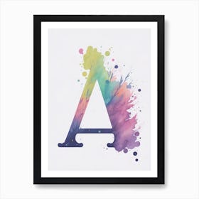 Colorful Letter A Illustration 110 Art Print