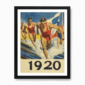 Aihrgdesign A Vintage Sports Poster For The 1920 Antwerp Olym 4cae4c7c F7e7 4fc2 9b93 20a49eddc9e2 0 Art Print