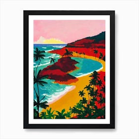 Bathsheba Beach, Barbados Hockney Style Art Print