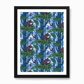 Bear Necessities Blue Art Print