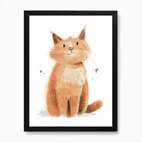 Selkirk Rex Cat Clipart Illustration 4 Art Print