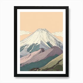 Pico De Orizaba Mexico Color Line Drawing (6) Art Print