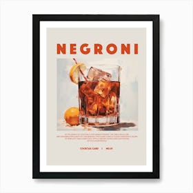 Negroni Cocktail Art Print