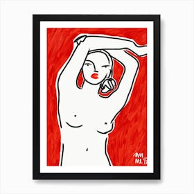 Red Nude Art Print