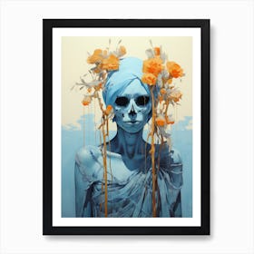 portrait of a woman illustration halloween style Art Print