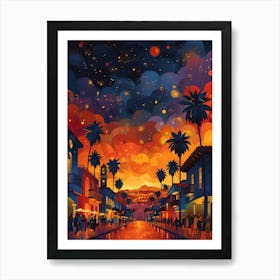 Sunset In Las Vegas Art Print