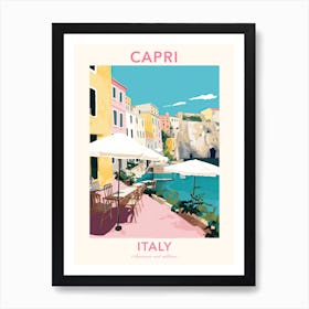 Capri, Italy, Flat Pastels Tones Illustration 4 Poster Art Print