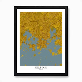 Helsinki Yellow Blue Art Print