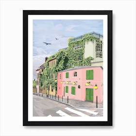 Pink Parisian Street Art Print