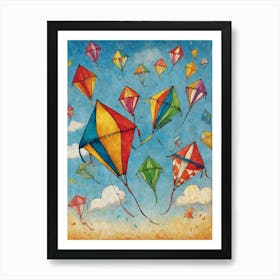 Kites In The Sky 4 Art Print