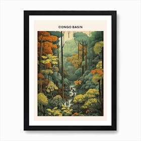 Congo Basin Midcentury Travel Poster Art Print