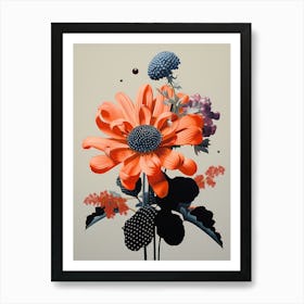 Surreal Florals Cineraria 3 Flower Painting Art Print