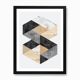 Collage geometric textures 26 Art Print