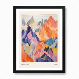 Zugspitze Germany 2 Colourful Mountain Illustration Poster Art Print