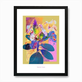 Peacock Flower (Caesalpinia) 1 Neon Flower Collage Poster Art Print