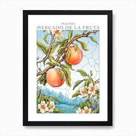 Mercado De La Fruta Peaches Illustration 2 Poster Art Print