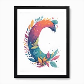 Colorful Letter C Illustration 18 Art Print