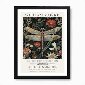 William Morris Vintage Poster Dragonfly Art Print