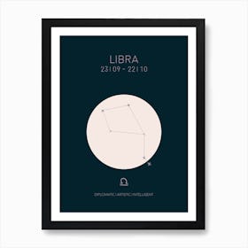Libra Star Sign In Dark Art Print
