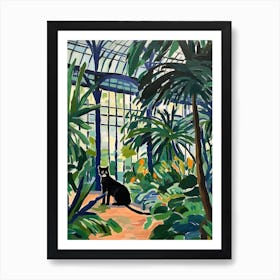 Painting Of A Cat In Royal Botanic Gardens Melbourne Australia In The Style Of Matisse 02 Art Print