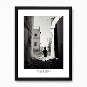 Poster Of Palestine, Black And White Analogue Photograph 4 Art Print