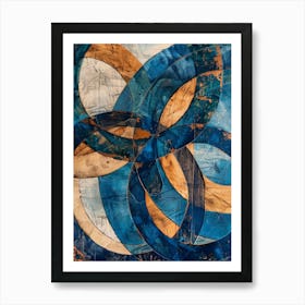 'Blue Circles' 3 Art Print