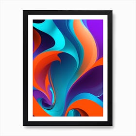 Abstract Colorful Waves Vertical Composition 53 Art Print