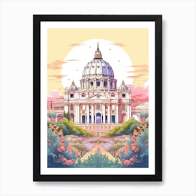 The Vatican City   Vatican City   Cute Botanical Illustration Travel 1 Art Print