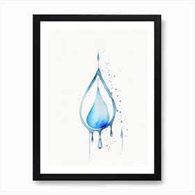 Water Droplet Symbol Minimal Watercolour Art Print