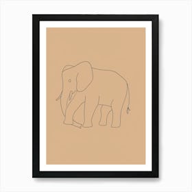 Elephant - Boho, Line Art 23 Póster