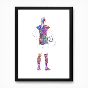 Volleyball Player Girl Watercolor Art Print