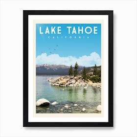 Lake Tahoe California Travel Poster Art Print