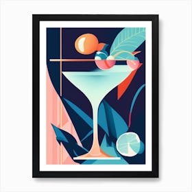 French Pearl Pop Matisse Cocktail Poster Art Print