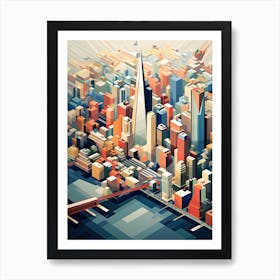New York City View   Geometric Vector Illustration 3 Art Print