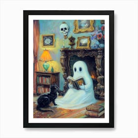 Ghost Reading A Book 13 Art Print