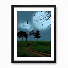 Full Moon In The Sky Art Print